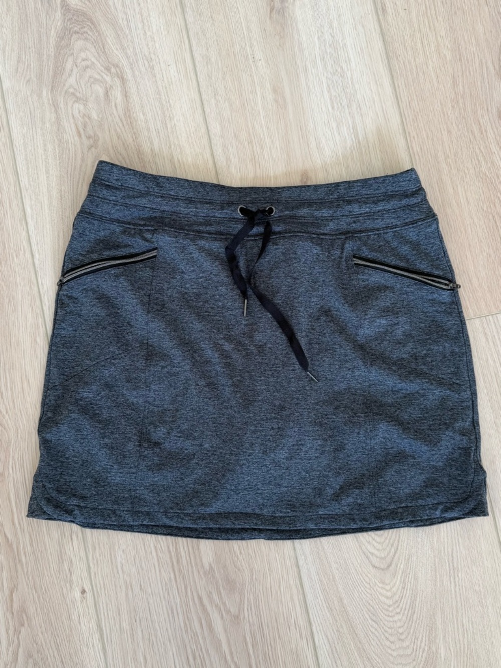 Tangerine Charcoal Drawstring Mini Skirt